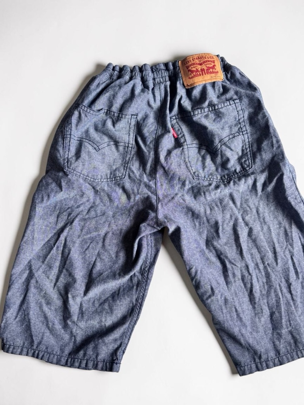 Levis Kids Denim Shorts Blue XL 14 16 Elastic Waist